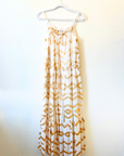 Greek Archaic Kori, Dress with Rhombus Straps- White/Gold