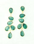 Green tourmaline multi drop earring