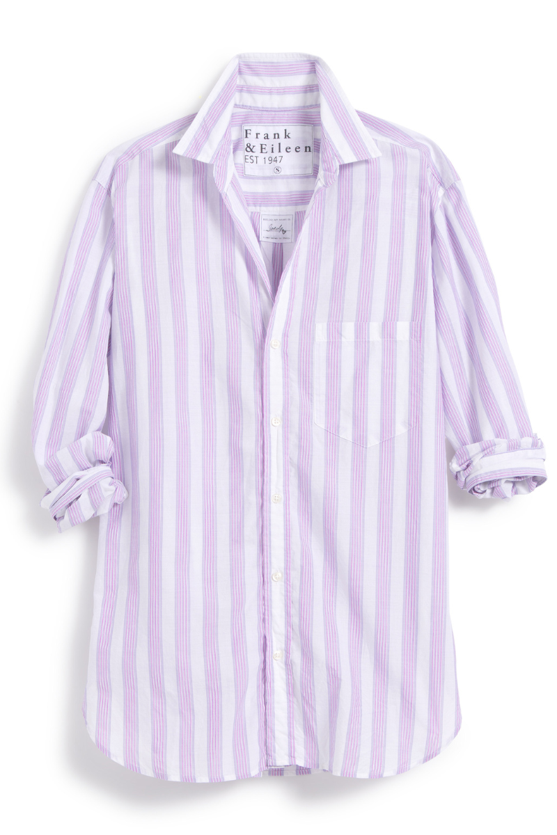 Frank & Eileen, Joedy Button-Up Shirt- Purple/Pink Multi Stripe