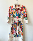 Printed Shirt Dress- Mutli