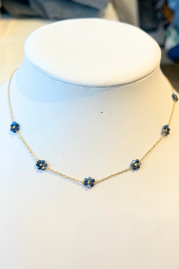 LC, Suzanne Beaded Necklace- Blue