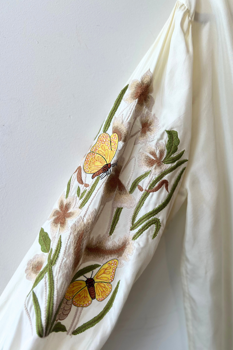 Benaras, Silk Shirt-Ecru Multi