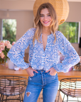 Bell, Callie Blouse- Blue Psychedelic