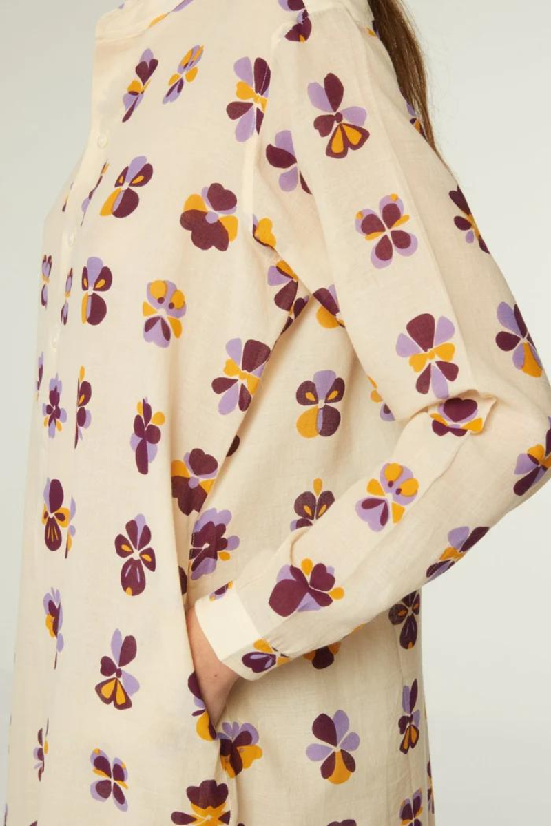 Moismont, Martine Tunic- Flowers Viola Natural