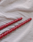 Holiday Twisted taper candle set - RED