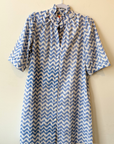 La Plage, Tuesday SS Dress-Chevron Blue/White