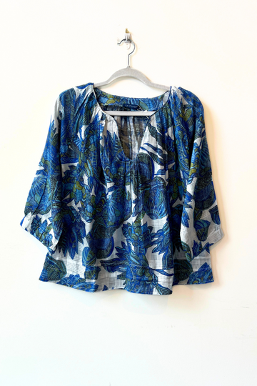 La Plage, Cloud Tunic Top-Nusa Garden Print