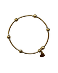 Kathy Tierney, Beaded Silver & Gold Bracelet with Heart Charm