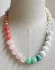 Linden Beaded Necklace-Pink Rutilated Quartz