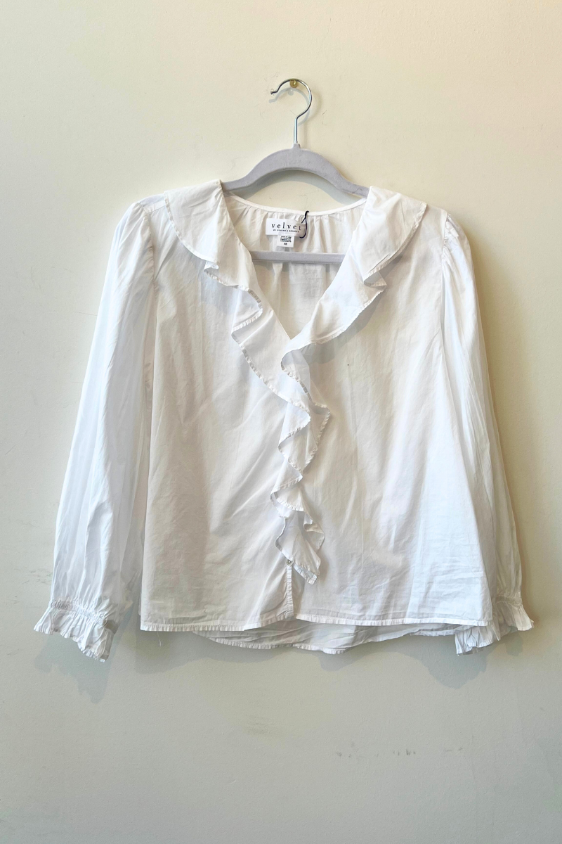 Velvet, Cinthia Collared Shirt-White