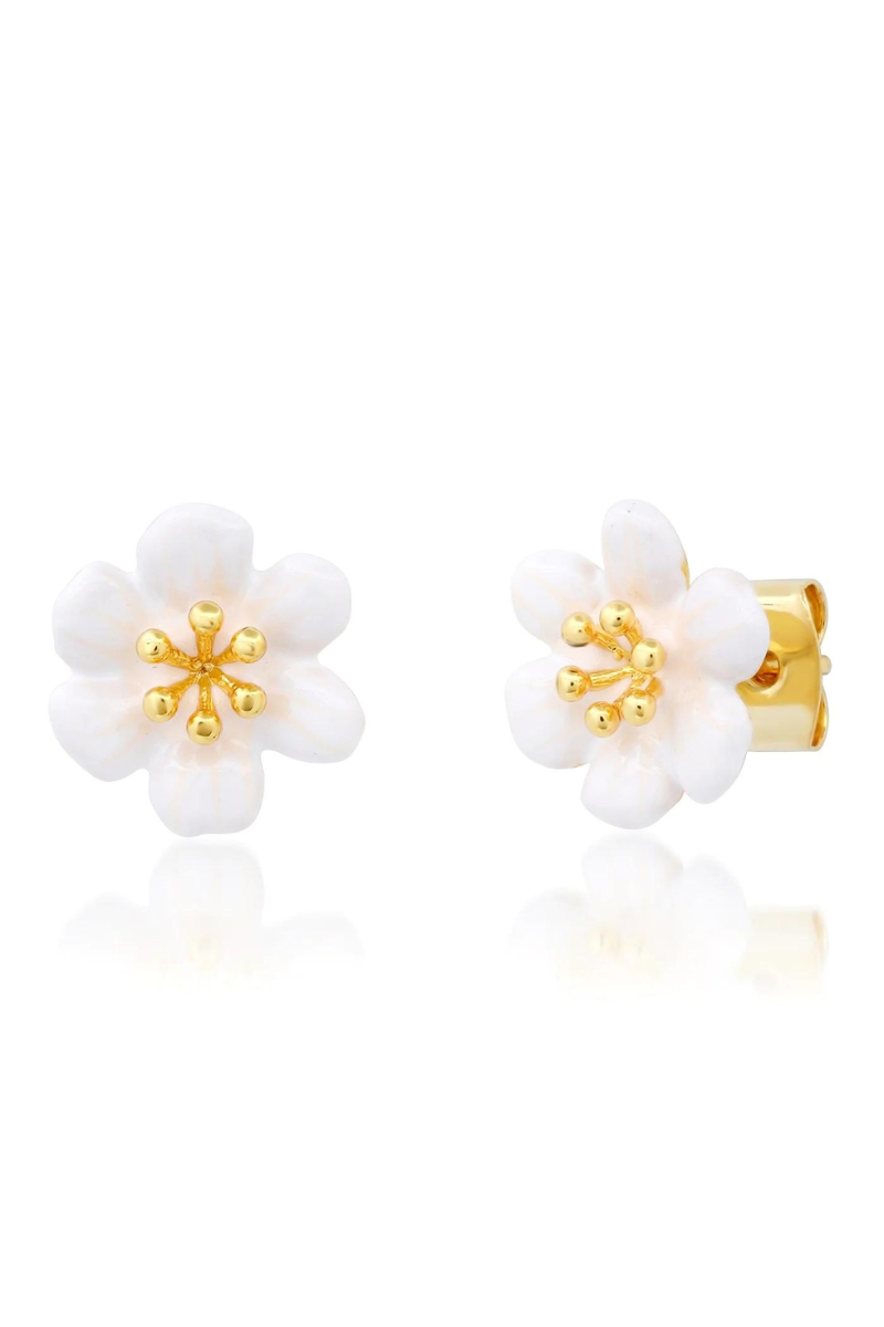TAI, Enamel Flower Stud Earrings