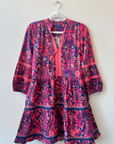 La Plage, Alison Long Sleeve Dress- Navy/Pink