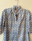 La Plage, Tuesday SS Dress-Chevron Blue/White