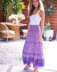 Bell, Mandy Maxi Skirt- Purple Print
