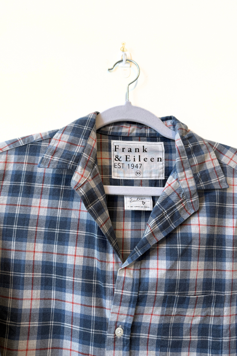Frank and Eileen, Eileen Relaxed Button-Up Shirt - Grey and Red Plaid