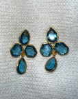 Schmuckoo, Gemstone Cluster Earrings - Blue Lolite