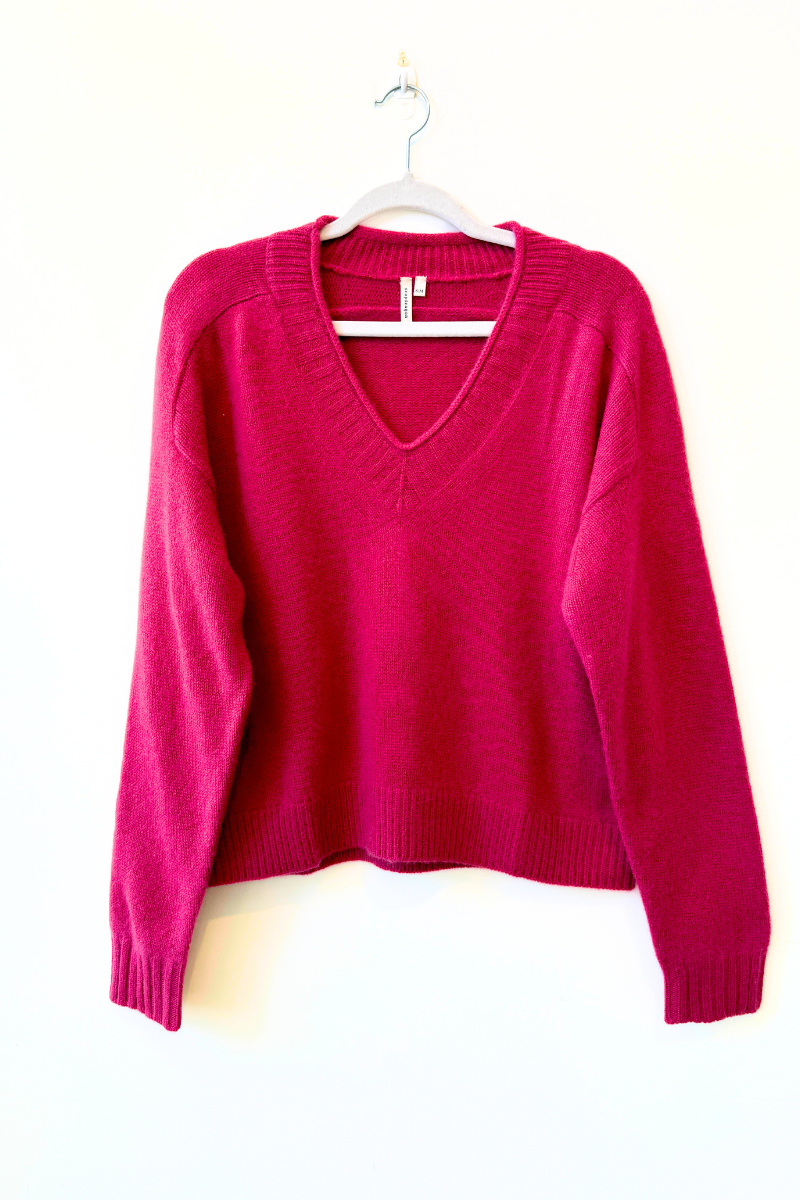 Cashmere Varsity V-Neck Sweater