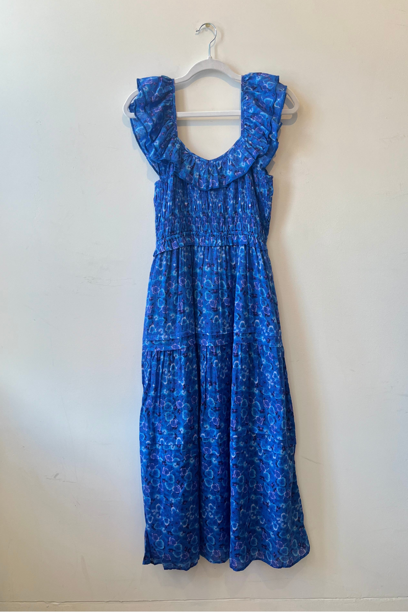 Ro's Garden, Tuscany Midi Dress- Blue Komaki