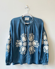 Benaras, Silk Shirt-Blue