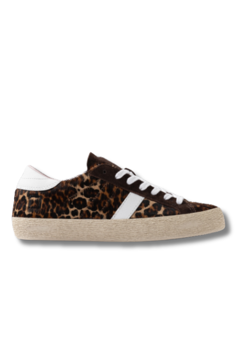 D.A.T.E. Hill Low Leopard Sneakers-White