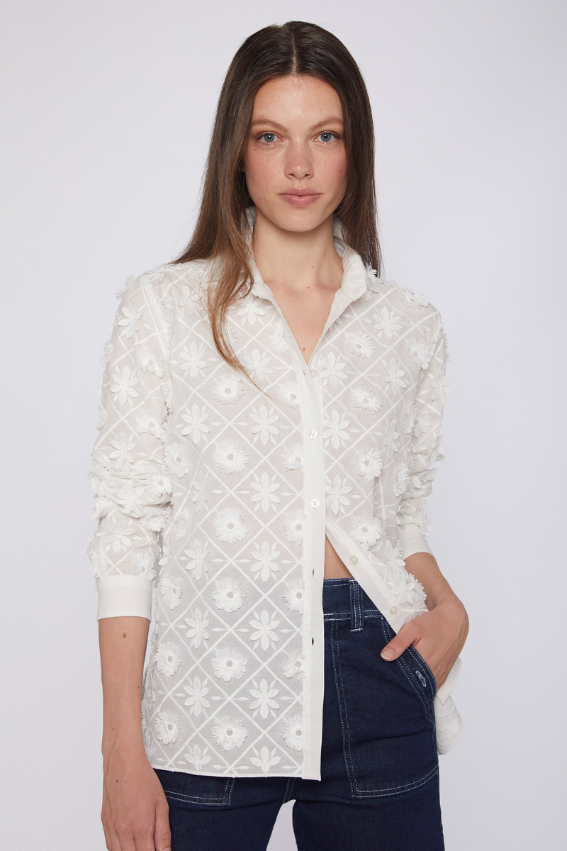 Vilagallo, Nadine 3D Flower Blouse