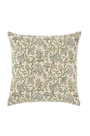 Indaba, Carolina Block Print Pillow-Blue