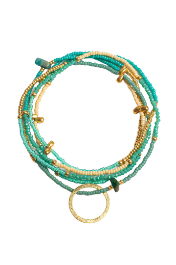 The Makery, Heartstring Necklace- Turquoise & Aqua