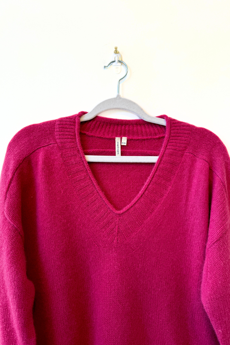 Cashmere Varsity V-Neck Sweater
