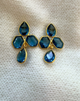 Schmuckoo, Gemstone Cluster Earrings - Blue Lolite