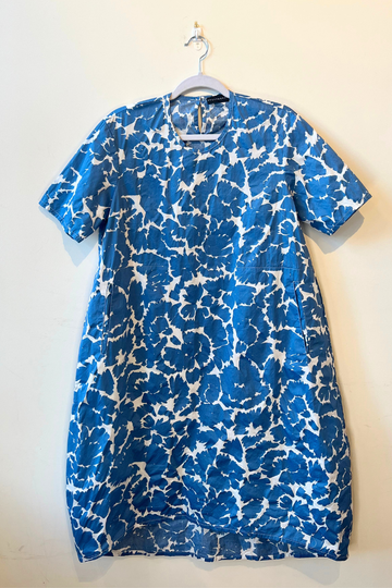 Aequamente, 100% Cotton Dress - Blue Flowers