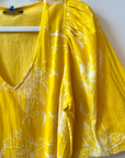 Ro's Garden, Naira Crinkle Maxi Dress- Yellow Celaya