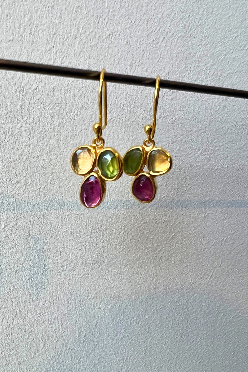 Schmuckoo, Three Gemstone Earrings