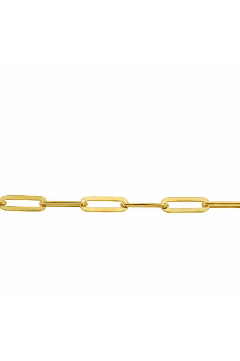 Gold Flat Paperclip Chain Necklace- 18"