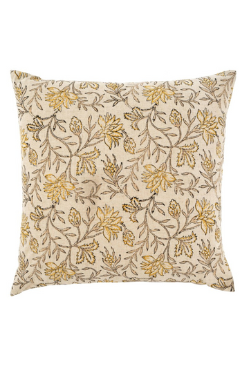 Indaba, Carolina Block Print Pillow-Yellow