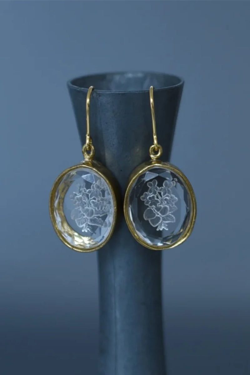 Monshiro, Sumire Glass Earrings