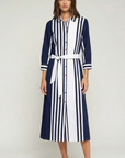 Vilagallo, Camisero Dress-Large Navy Stripe