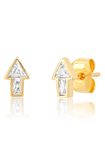 TAI, CZ Arrow Studs - Gold
