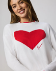 Splendid, Leah Love Sweater - White/Rouge