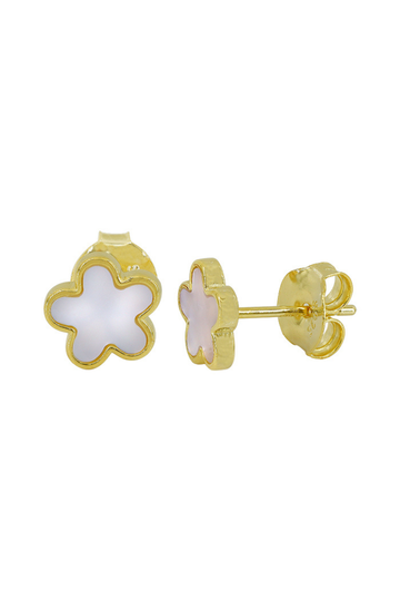Mother of Pearl Flower Stud Earrings