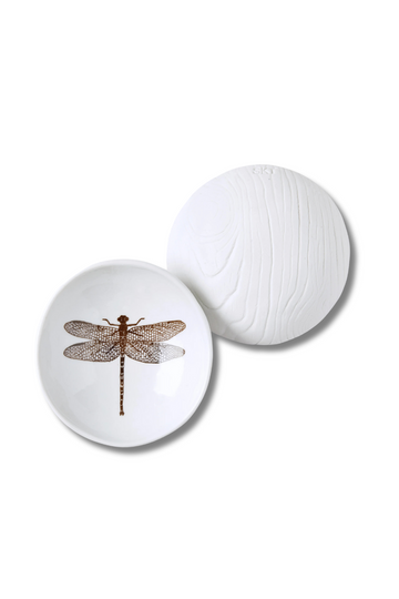 SKT, Woodgrain Dish- Dragonfly