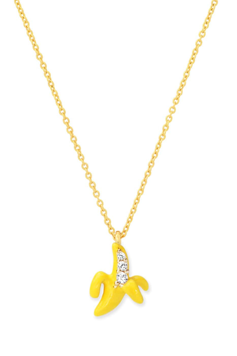 TAI, Enamel Banana Pendant Necklace