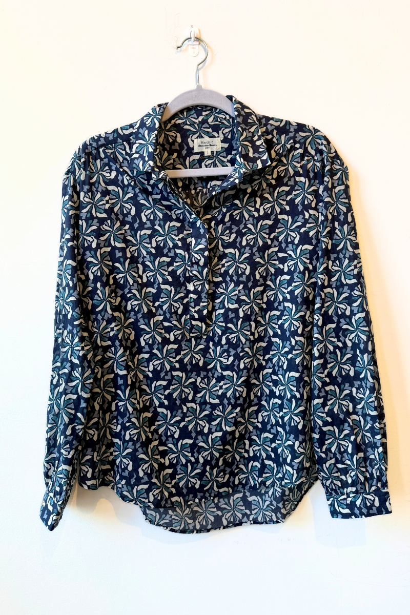 Hartford, Clarisse Woven Shirt-Navy & White