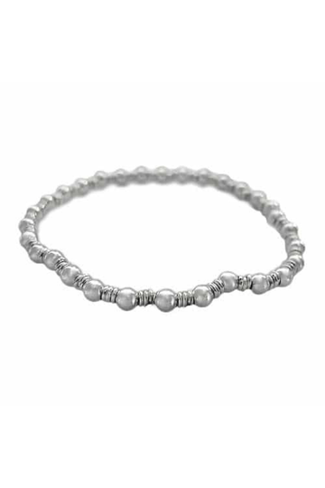 Fancy Elastic Bracelet 4mm -Silver