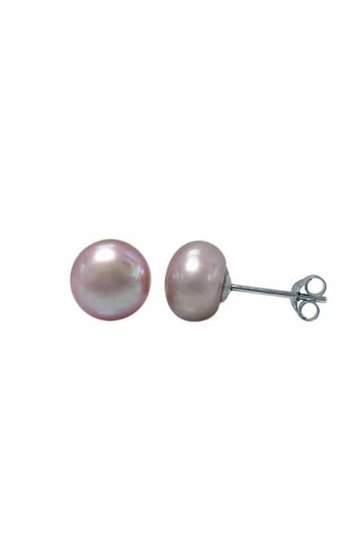 Fresh Water Pearl Stud Earrings 7mm- Peach/Pink