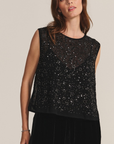 Velvet, Serena DS Sequins Top-Black