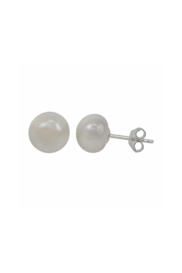 Fresh Water Pearl Stud Earrings 7mm- White