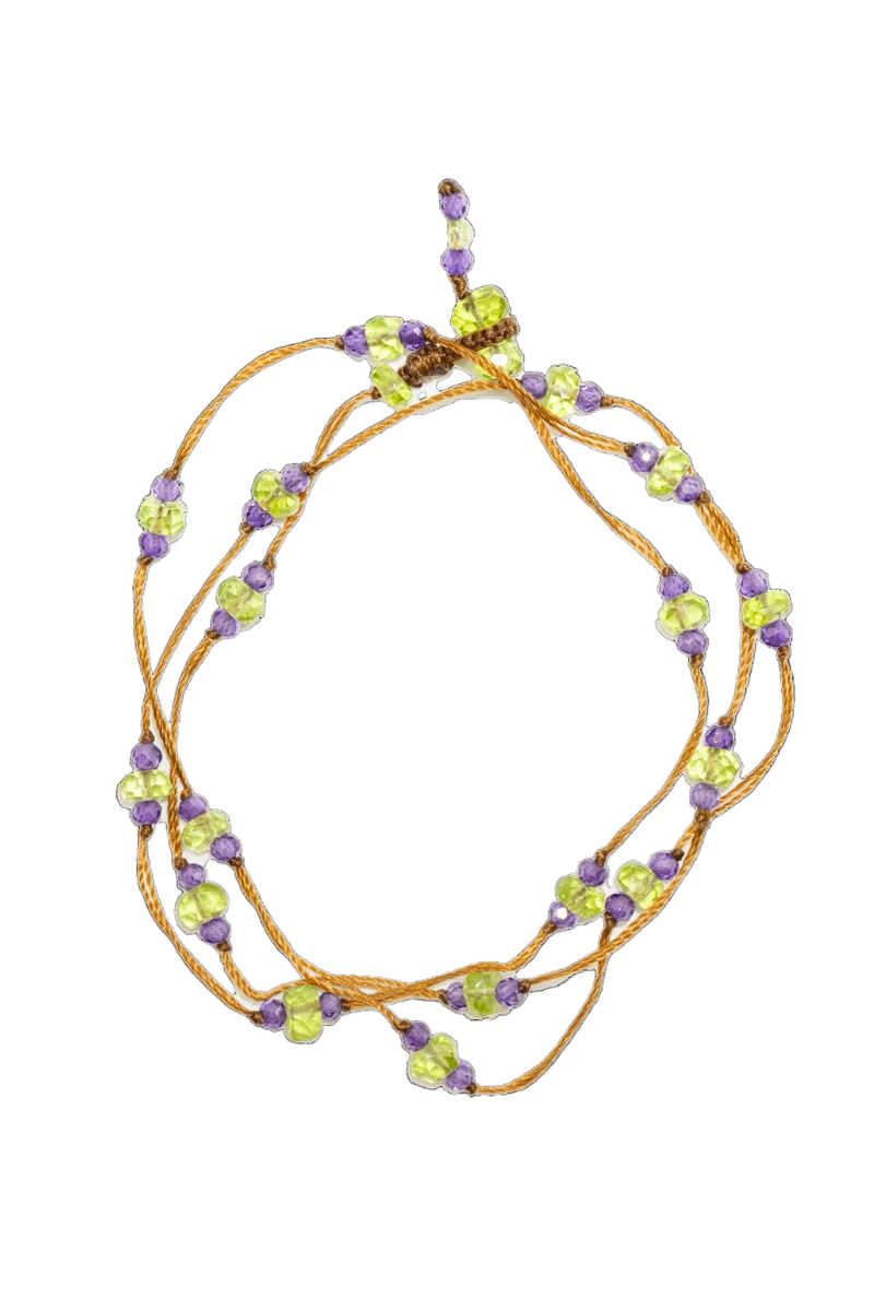 sharing, Loopy Duo Necklace / Bracelet-Peridot Purple
