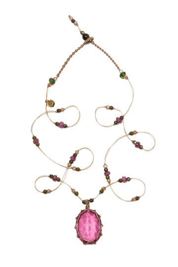 Sharing, Short Tibetan Necklace-Rubellite Dublet