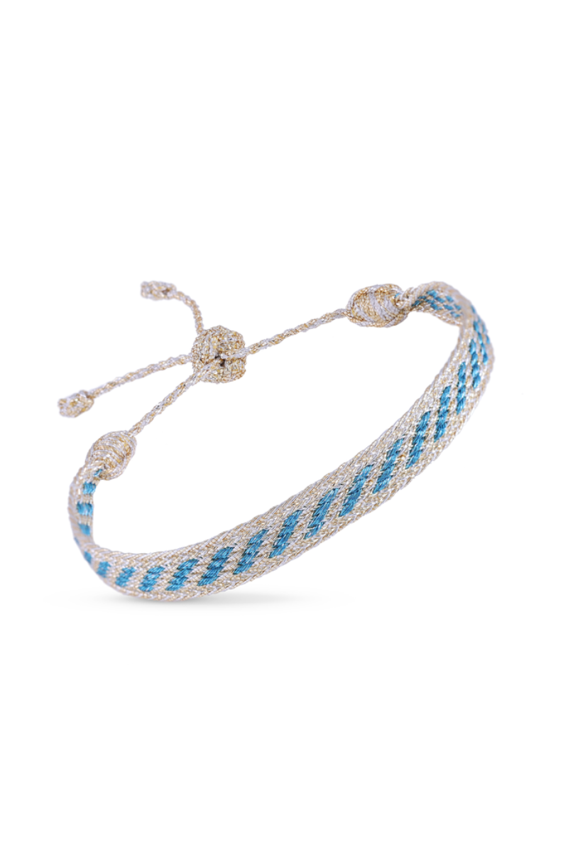 MZ, Izy n°2 Bracelet - Gold & Silver Ocean Blue