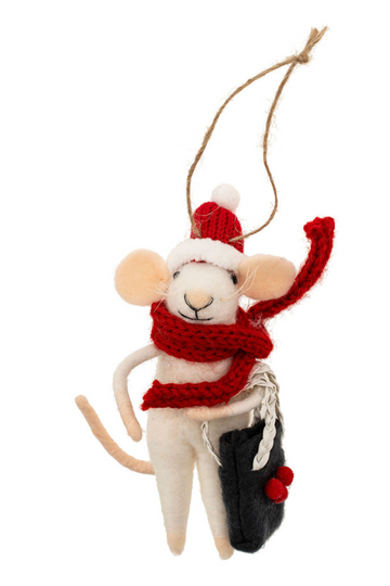 Indaba, Yuletide Yohan Mouse Holiday Ornament